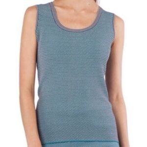 Akris Punto Multicolor Stretch Knit Crewneck Tank Top Yarn made in Italy Size 10